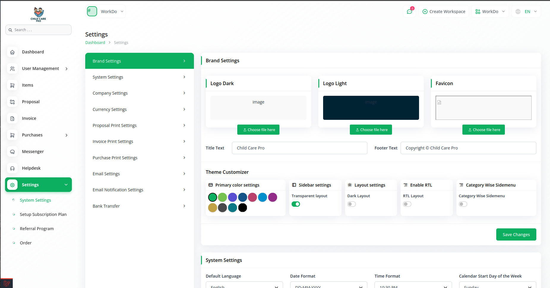 SaaS ChildCare Management System built with Laravel